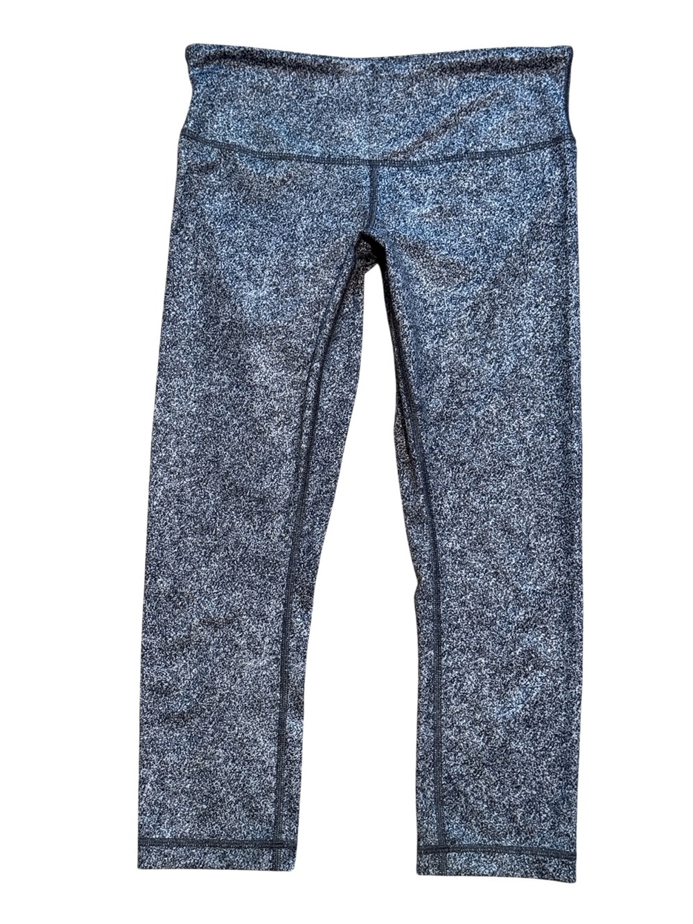 Lululemon Low Rise 7" Crop Leggings Luxtreme Static Heathered Grey Black